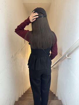 ブリーチ無しオリーブカラー