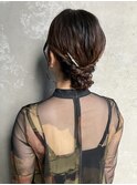 シニヨンアップスタイルヘアセットパーティーヘアセット結婚式