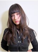前髪カットロング顔周りレイヤー大人ガーリー_F31372