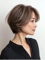 レリーノーブル 西宮北口(RelyNoble)&nbsp;丸みショート×明るめベージュで華やか＆上品[西宮北口]