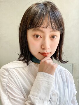 メーヴェ(Mowen) mowen 南堀江 リラクシーボブ×シースルーバング×大人可愛い