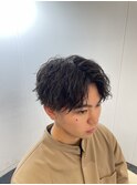 【メンズ】センターパート×ツイストスパイラルパーマ