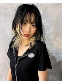 ブロンドウルフ　20代30代ウルフカットインナーカラー