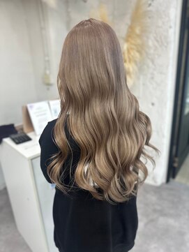 リア(riah) ダブルカラーレイヤーカット韓国ブリーチなしダブルカラー