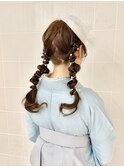 卒業式アレンジ☆ツイン編み下ろし