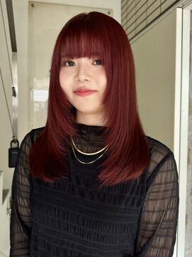 サクラ オモテサンドウ(SAKURA) レッドピンク　ブリーチカラー 表参道