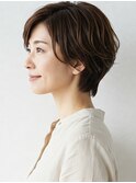 40代/50代/60代ひし形小顔ショートボブ絶壁解消白髪ぼかし△40