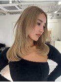 韓国ヘアーハッシュカットレイヤーカットハイライトカラー