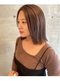 切りっぱなしハイライトボブ