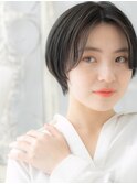 ■アッシュブラック丸みショートマッシュ314越谷20代30代40代