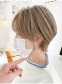 別府ショートボブ顔まわりレイヤーカット髪質改善カラー30代