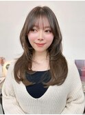 レイヤーカット オリーブベージュ カラー 韓国 髪質改善 仙台