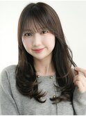 ☆ミディアムレイヤーカットダークアッシュ大人ガーリー韓国ヘア
