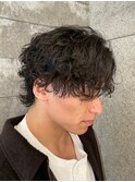 メンズマッシュウルフ波巻きスパイラルパーマメンズパーマ