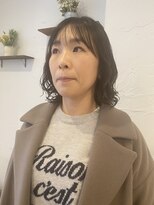 ハーティーモトヤワタ(hearty MOTOYAWATA) コテで巻いたような外はねボブパーマ