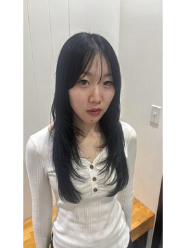 ビューバイネオリーブ 用賀店(Beau'r by neolive) ストレートパーマ縮毛矯正ダークパープル夏ミルクブラウン[用賀]