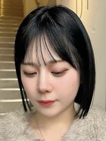 ピス 堀江(PIS) 色気UP★韓国風切りっぱなしボブ&ブルーブラック★