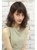 エルデ ナインズ ヘアー スタンド 川口店(elde 9's HAIR STAND)&nbsp;69モーブカラーのワイドバングで大人かわいいくびれミディ 川口