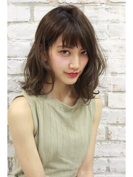 エルデ ナインズ ヘアー スタンド 川口店(elde 9's HAIR STAND) 69モーブカラーのワイドバングで大人かわいいくびれミディ 川口
