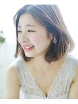 ヘッツ 仙台駅前店(HETTU)&nbsp;大人ボブ　かきあげ　センター分け　ブラウン