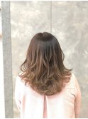 ミストバング/バレイヤージュ/ツートンカラー/ダークアッシュ