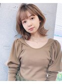 ひし形シルエットミルクティーブラウンクアンクヘア【riko立野】