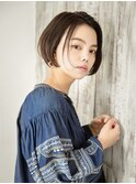 大人かわいい 小顔黒髪ボブ