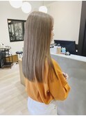ハイトーンベージュカラー××ケアブリーチ使用×艶髪カラー