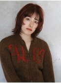 【清水】ボルドー/暖色/レイヤーミディアム/小顔