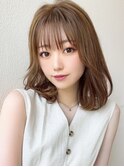 大人かわいい薄めバング/ワンカールでも可愛いこなれミディ/新宿
