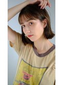 肩上切りっぱなしボブ/外ハネ/ナチュラルボブ/ミニボブ