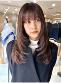 【大久保】顔周りレイヤーカット、ナチュラルブラウンカラー
