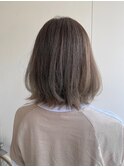 ボブウルフ○レイヤーボブ○切りっぱなし○ミルクティーカラー