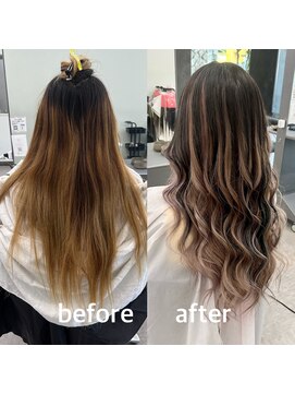 ガルボヘアー 桟橋店(garbo hair) ガルボヘアー桟橋　アンブレラカラー　高知美容室　ハイトーン