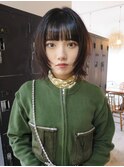 レイヤーボブレイヤーカット顔まわりカット地毛風カラーミニボブ