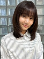 イメチェン 美髪 チェリーブラウン 顔まわりレイヤー　艶髪