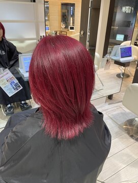 エアー 銀座(air) ワインレッド/ダブルカラー/ブリーチ/ハイトーン