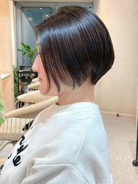 グリッター 仙台中央店(GRITTERs) 前下がり レイヤーボブ ワンレンボブ 暗髪 グレージュ