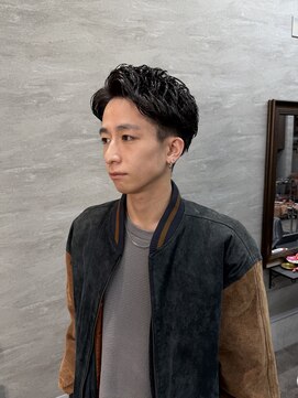 ルーズパーマ/ビジネスマン/横浜/アップバング/センターパート