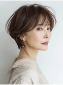 ◇大人可愛い20代30代40代50代前下がりショートボブ丸みショート