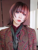 アルバム 新宿(ALBUM SHINJUKU) 透明感カラーピンクヘアー秋色ウルフレイヤーロング_F0426