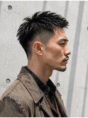 大人のテーパーフェードスパイキーショートメンズショート