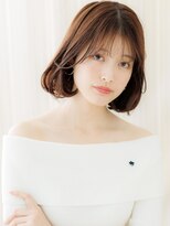 モッズヘア 越谷(mod's hair)&nbsp;シースルーバングピンクブラウンブリーチなしレイヤーボブbs3