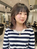ムク 横浜西口(muku) ピンクベージュイヤリングカラー前髪インナーカラー