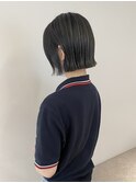 暗髪ボブ*ブルー×グレー