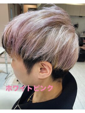 バレンヌ 上水戸店(Baleine) メンズライクショート。ホワイトピンク。