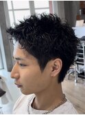 刈り上げ短髪パーマツイストスパイラルパーマスパイキーショート