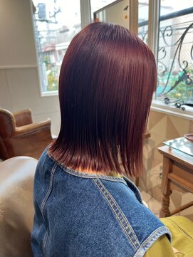 バブ バイネオリーブ(Bab by neolive) ボルドー/チェリーレッド/アプリコット/切りっぱなし/ワンレン