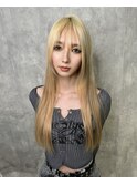 ケアブリーチダブルカラーブロンドフェイスフレーミング