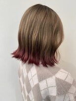 ヘアーデザイン ラクーナ(hair design La cuna) 裾カラー/ベージュ×ピンク